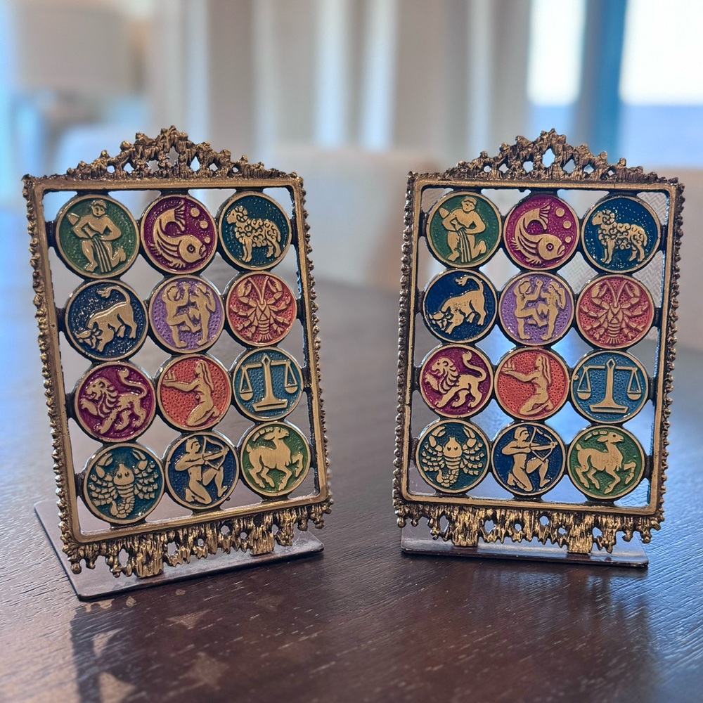 Oppenheim Israel Brass - Zodic Bookends